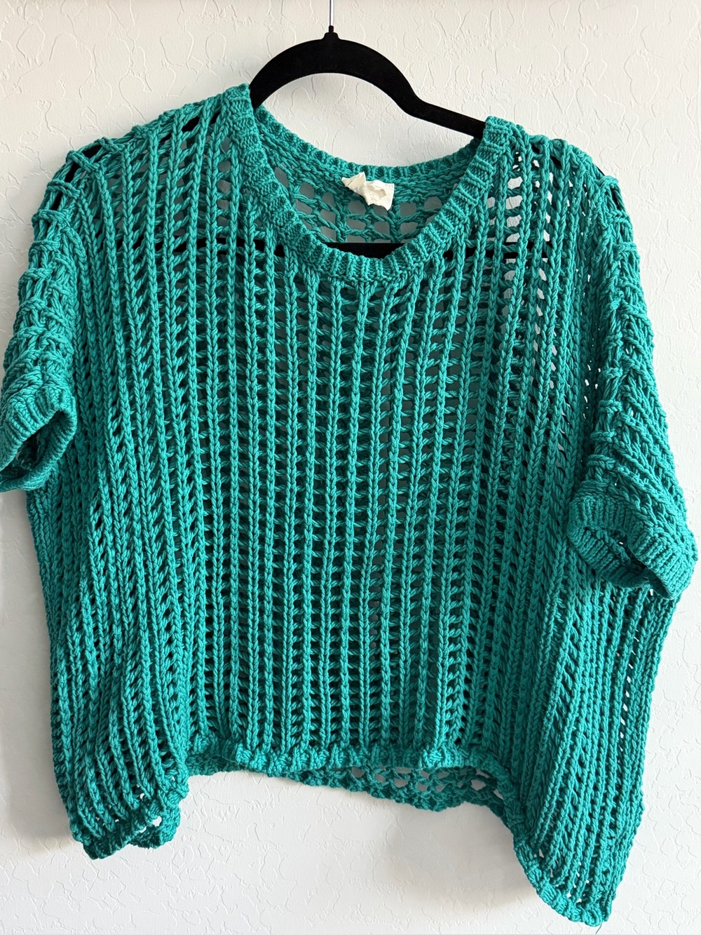 Bibi Open-Knit Teal Women's Sweater